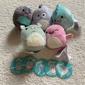 Set of 5 Micromallow Squishmallows with Identification Cards